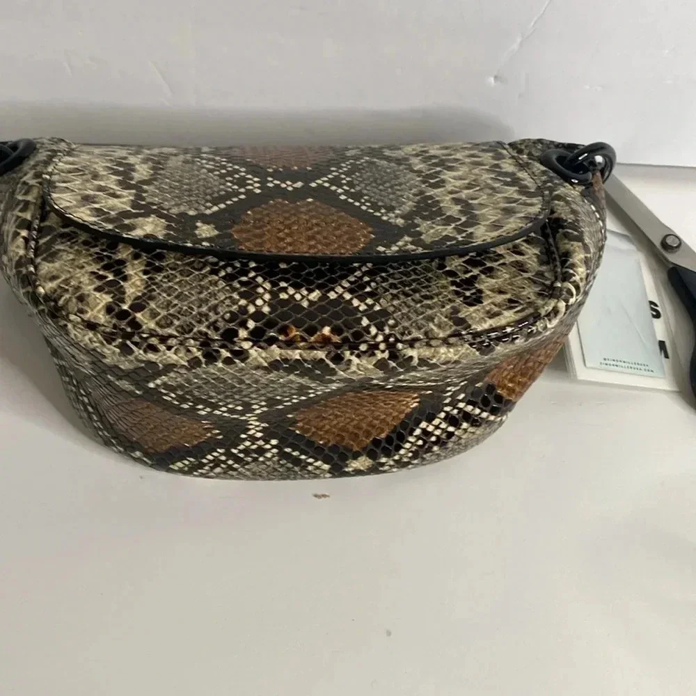 SIMON MILLER Snakeskin Printed Leather Bag - Picture 5 of 10